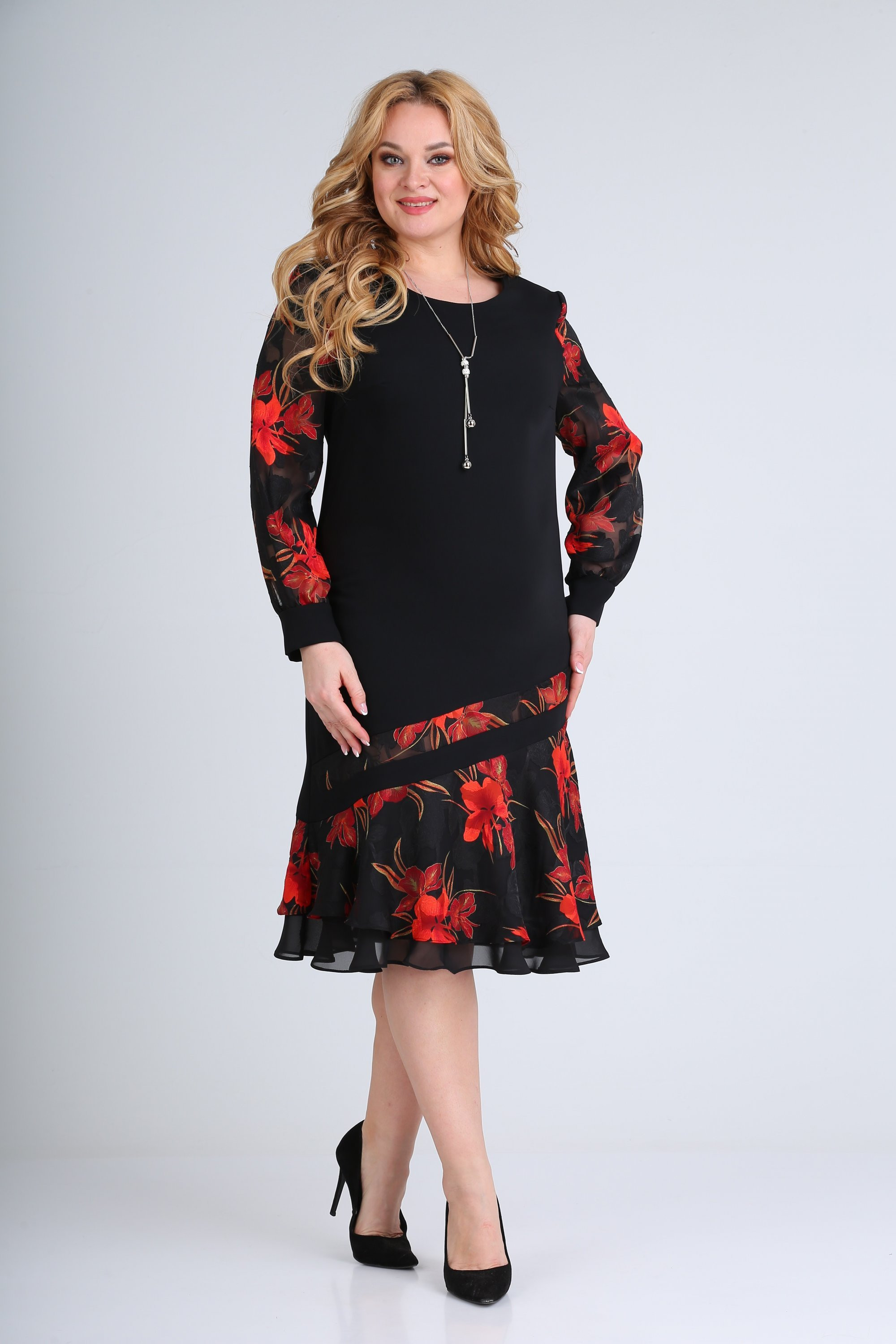 Платье Мода-Версаль 2211 черный красный