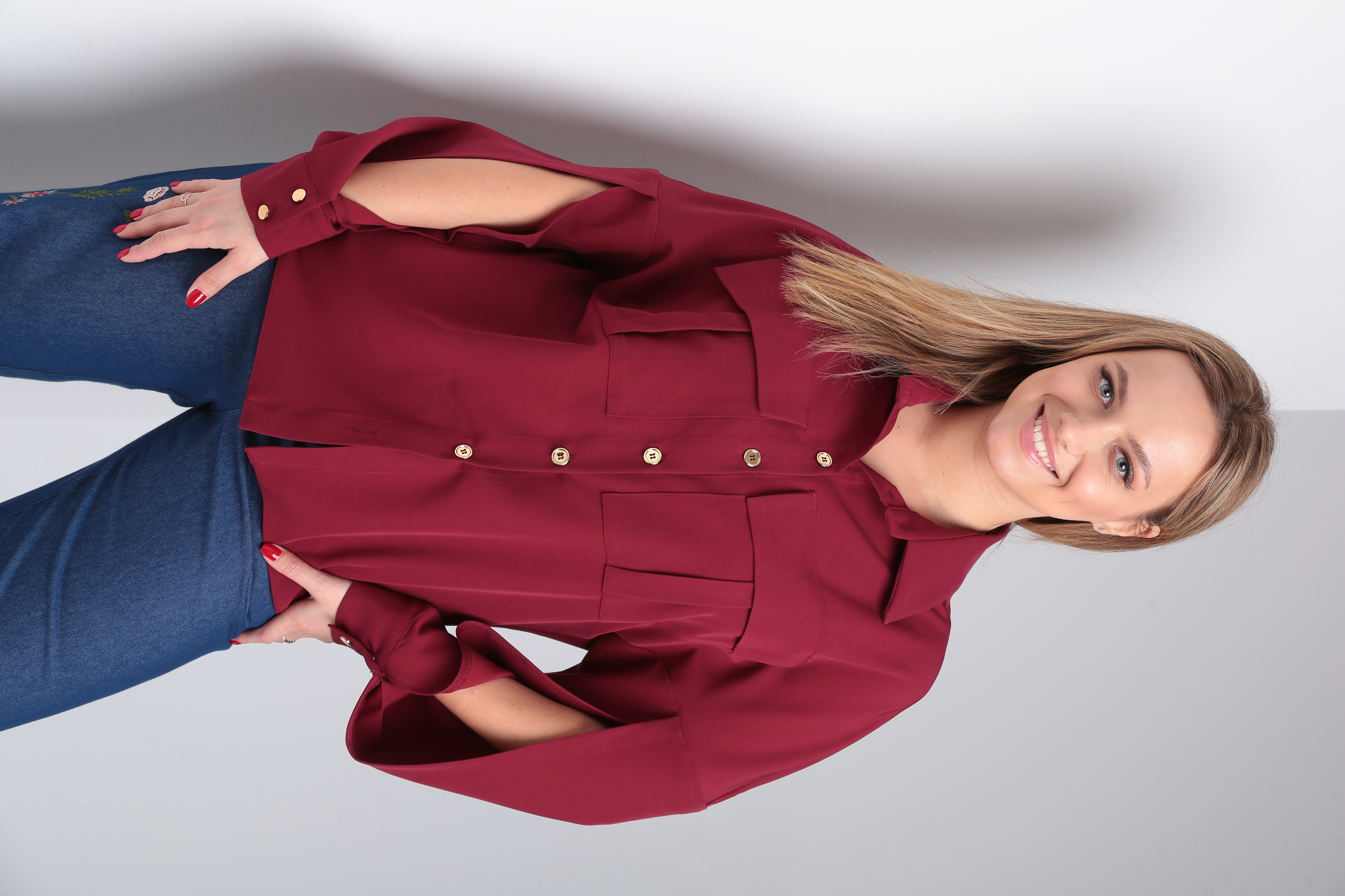 Рубашка Viola Style 1182 бордовый