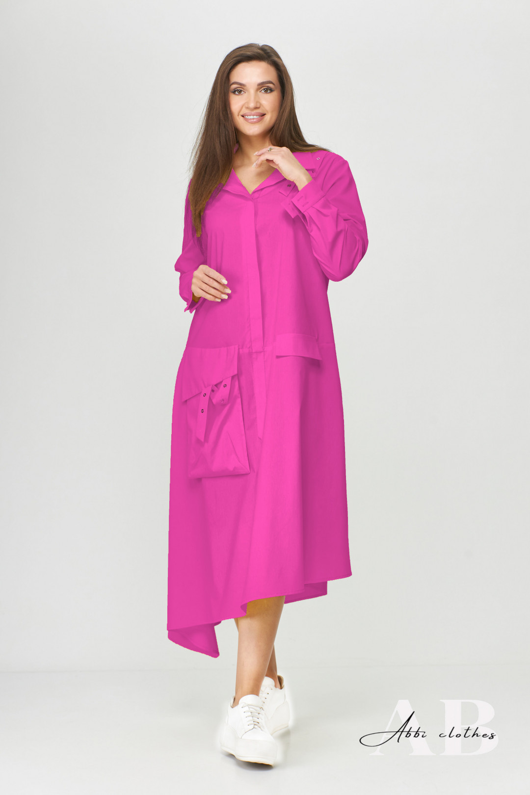 Платье Abbi style 1009 фуксия