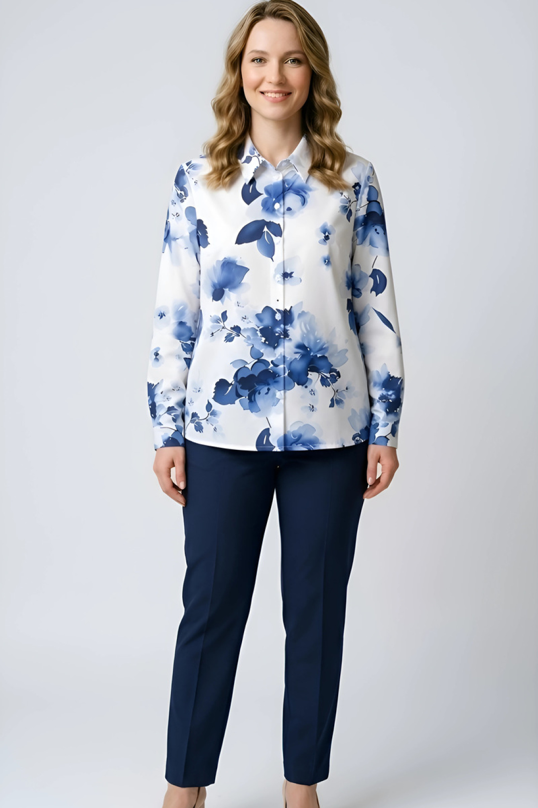 Блузка Abbi style 4075 синяя акварель Блузка Abbi style 4075 синяя акварель