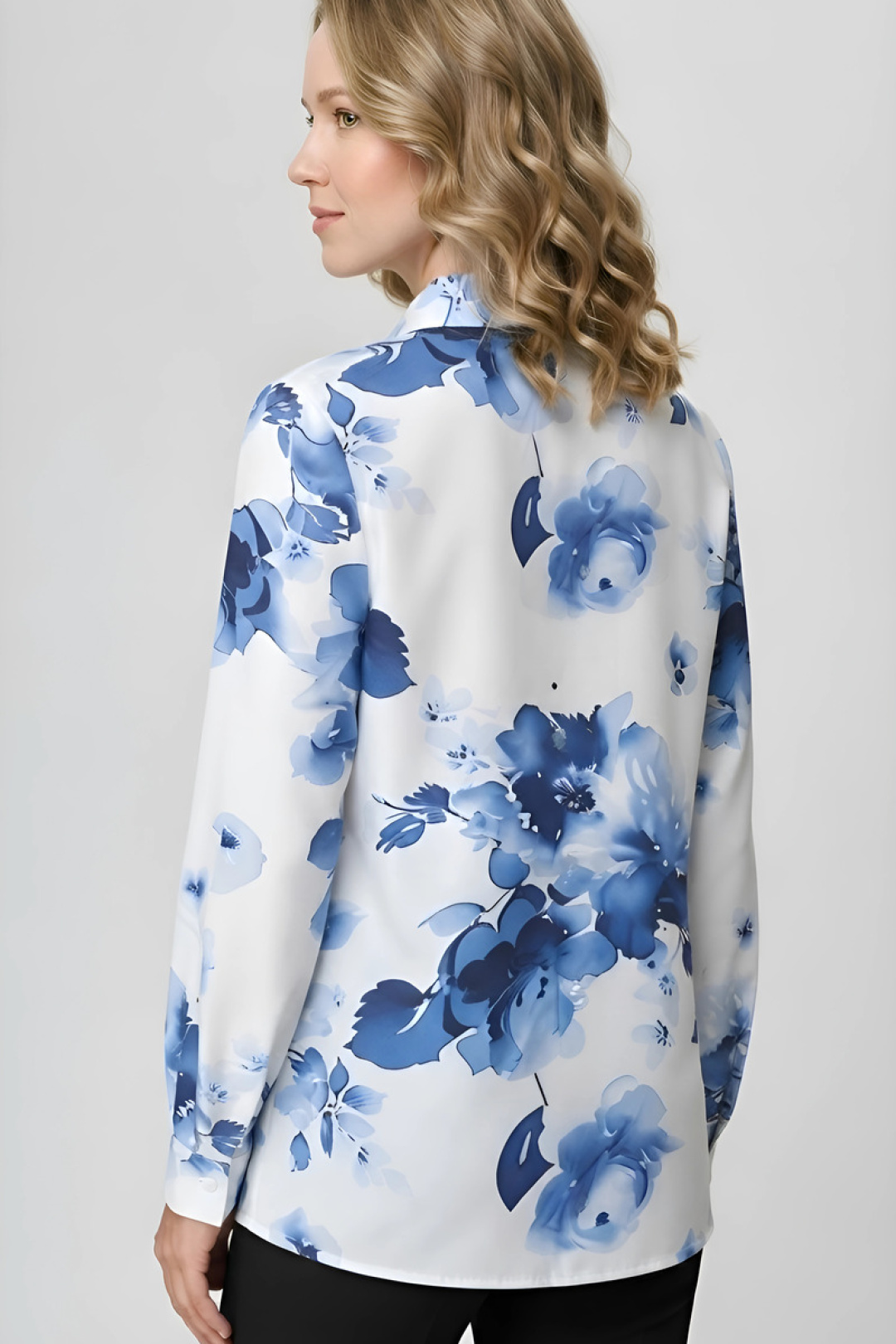 Блузка Abbi style 4075 синяя акварель