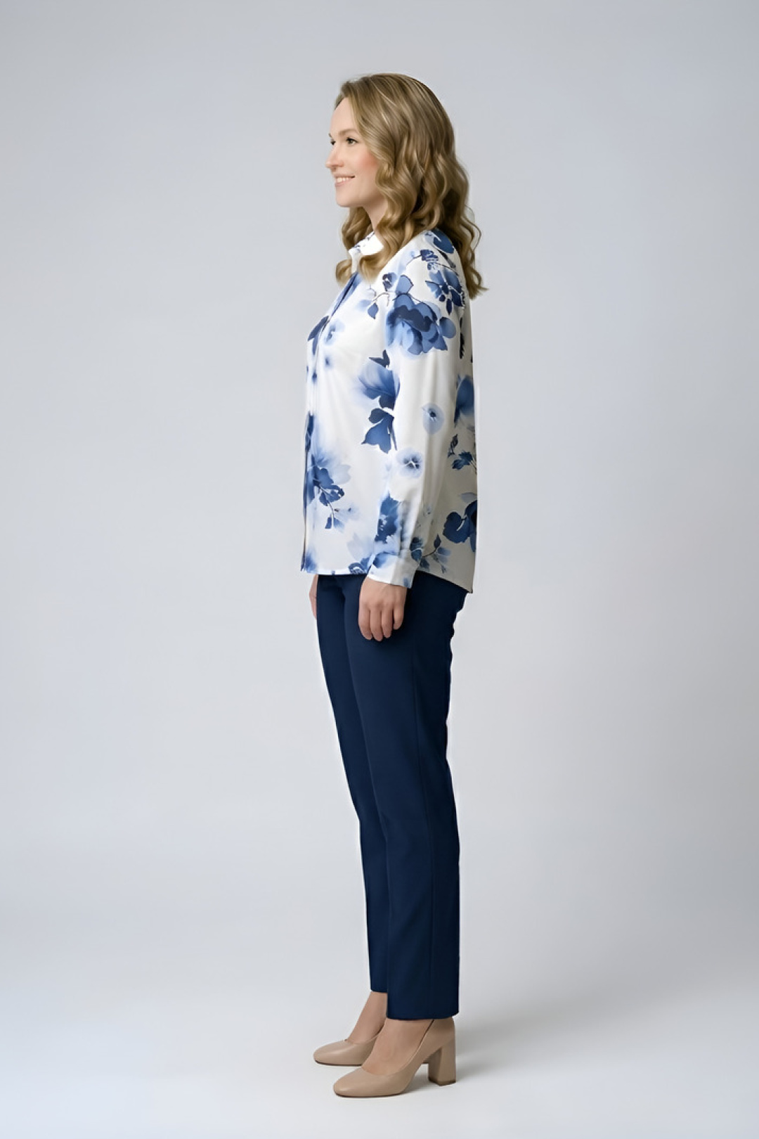 Блузка Abbi style 4075 синяя акварель