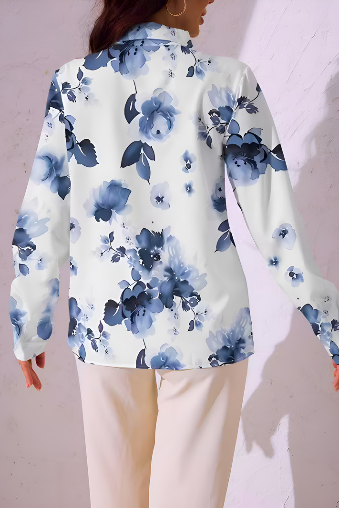 Блузка Abbi style 4075 синяя акварель