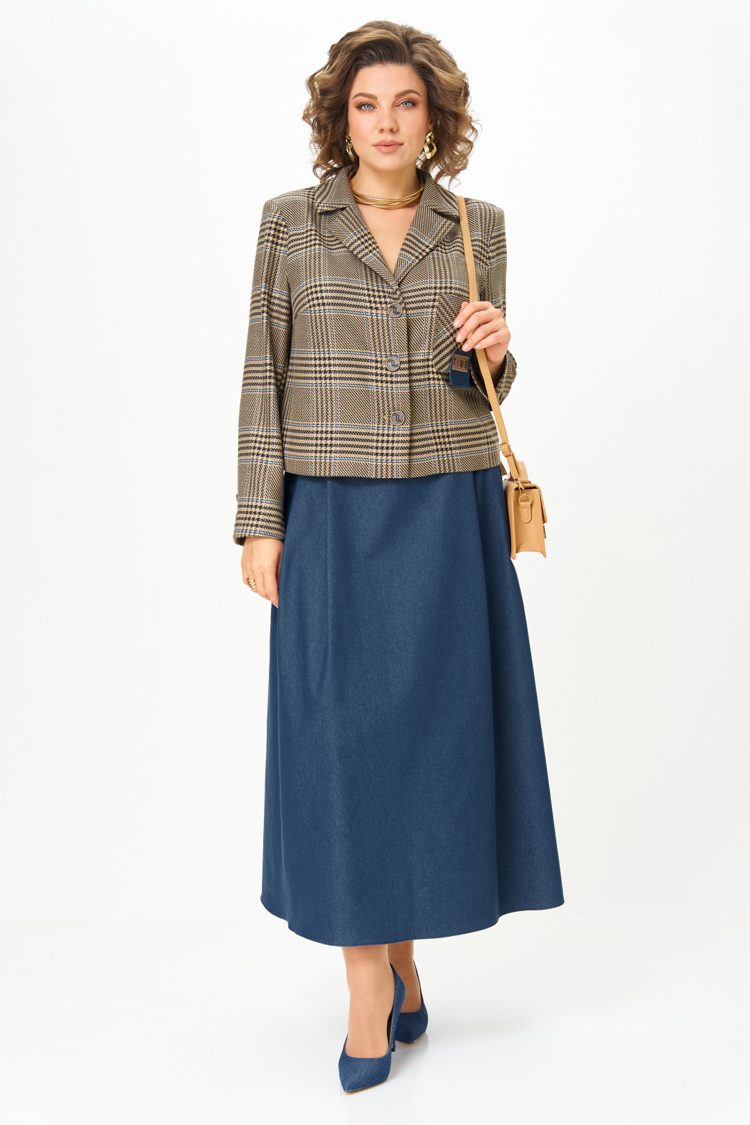 Костюм AiraStyle 24-17А сине-бежевый