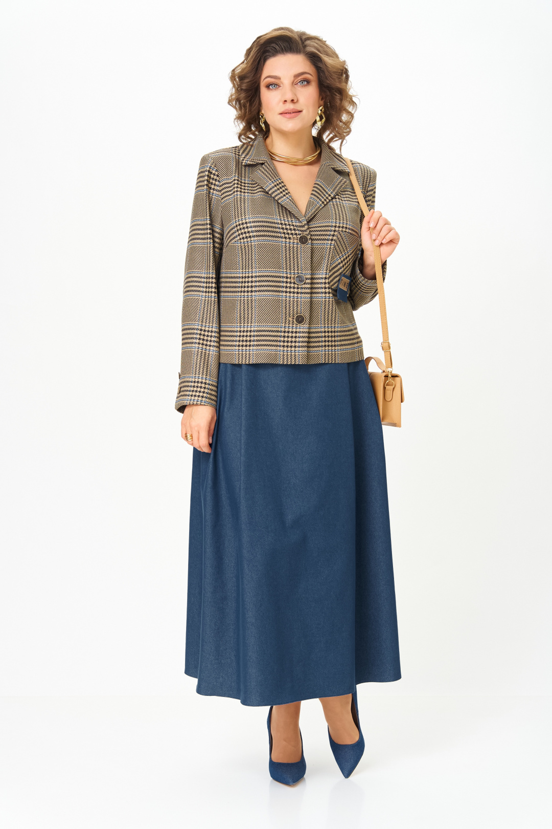 Костюм AiraStyle 24-17А сине-бежевый