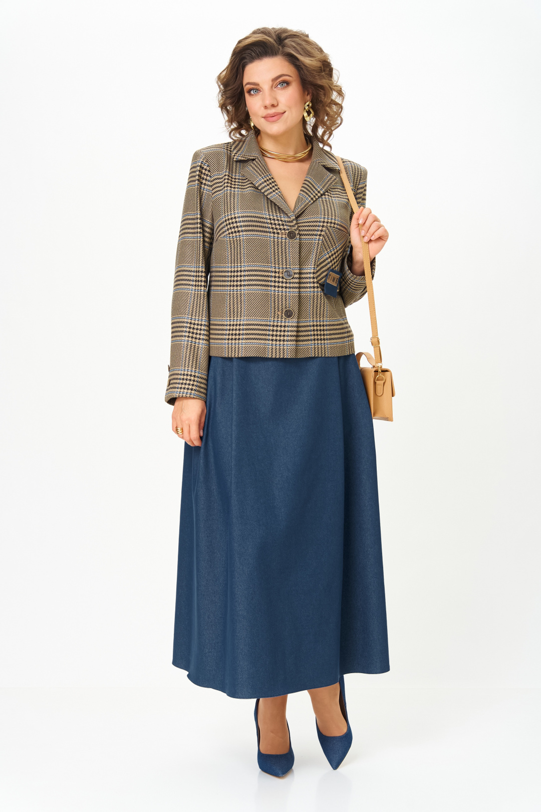 Костюм AiraStyle 24-17А сине-бежевый