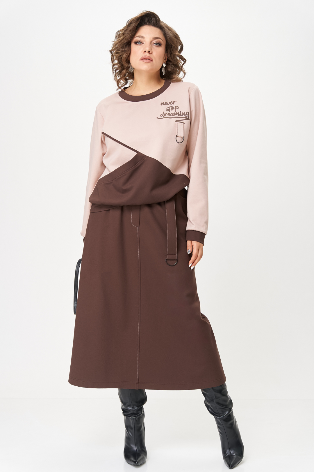 Костюм AiraStyle 24129/1 пудра+коричневый