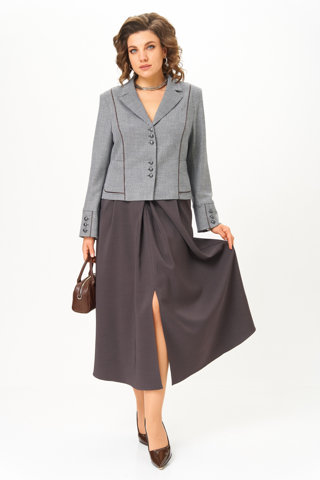 Костюм AiraStyle 24133 серо-коричневый - фото 2