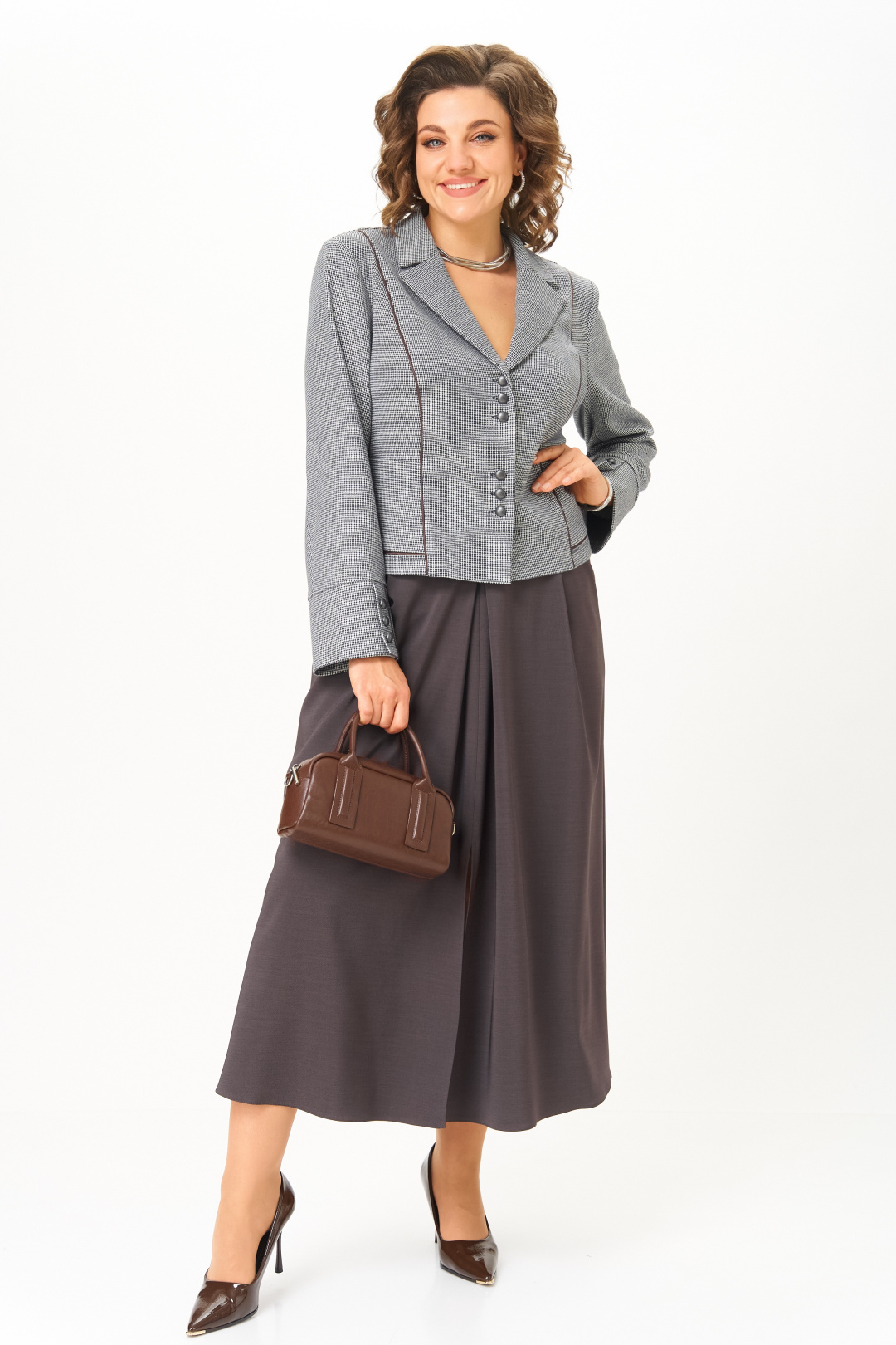 Костюм AiraStyle 24133 серо-коричневый - фото 6