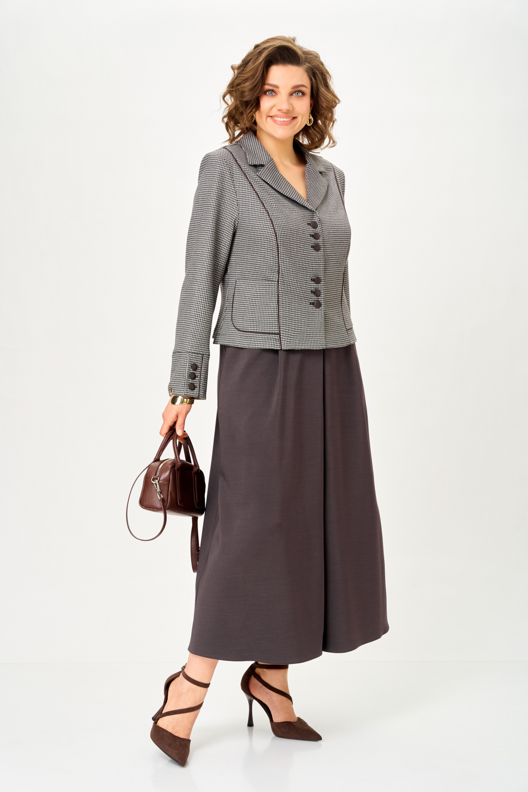 Костюм AiraStyle 24133 серый+коричневый