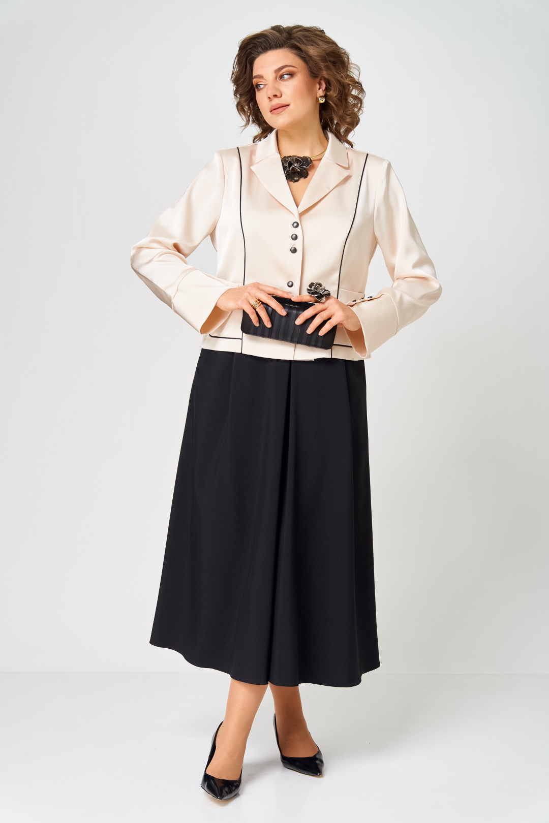 Костюм AiraStyle 24134 молочно-черный - фото 1