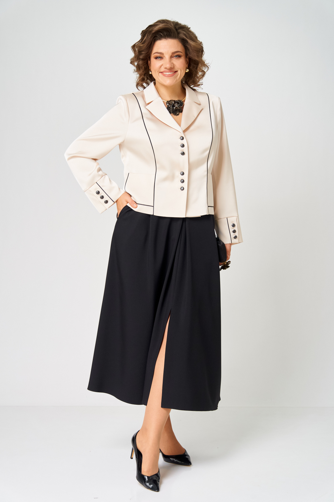 Костюм AiraStyle 24134 молочно-черный - фото 4