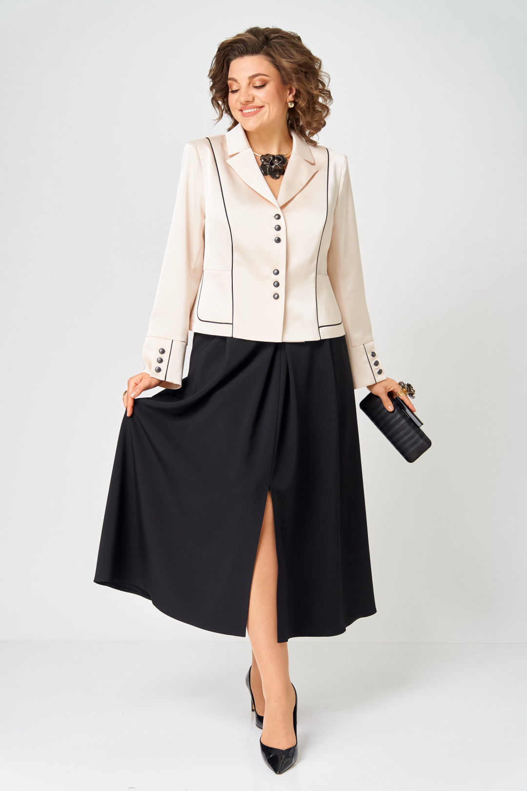 Костюм AiraStyle 24134 молочно-черный - фото 5