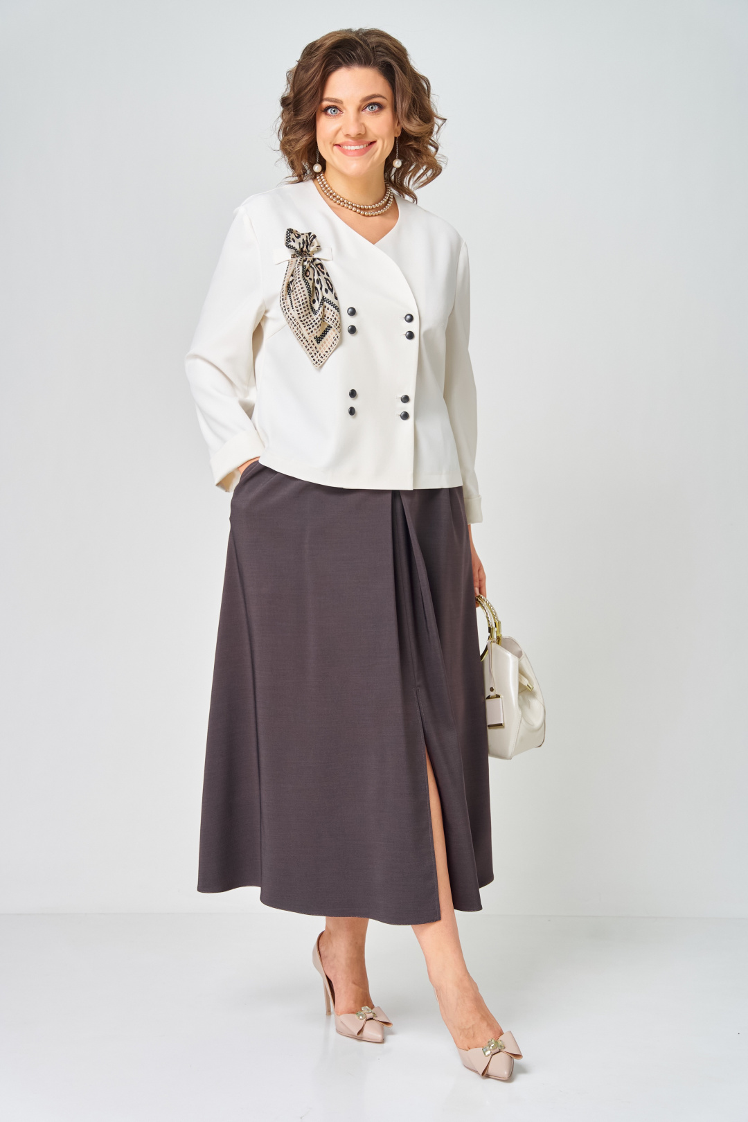 Костюм AiraStyle 24137 молочно-коричневый - фото 4