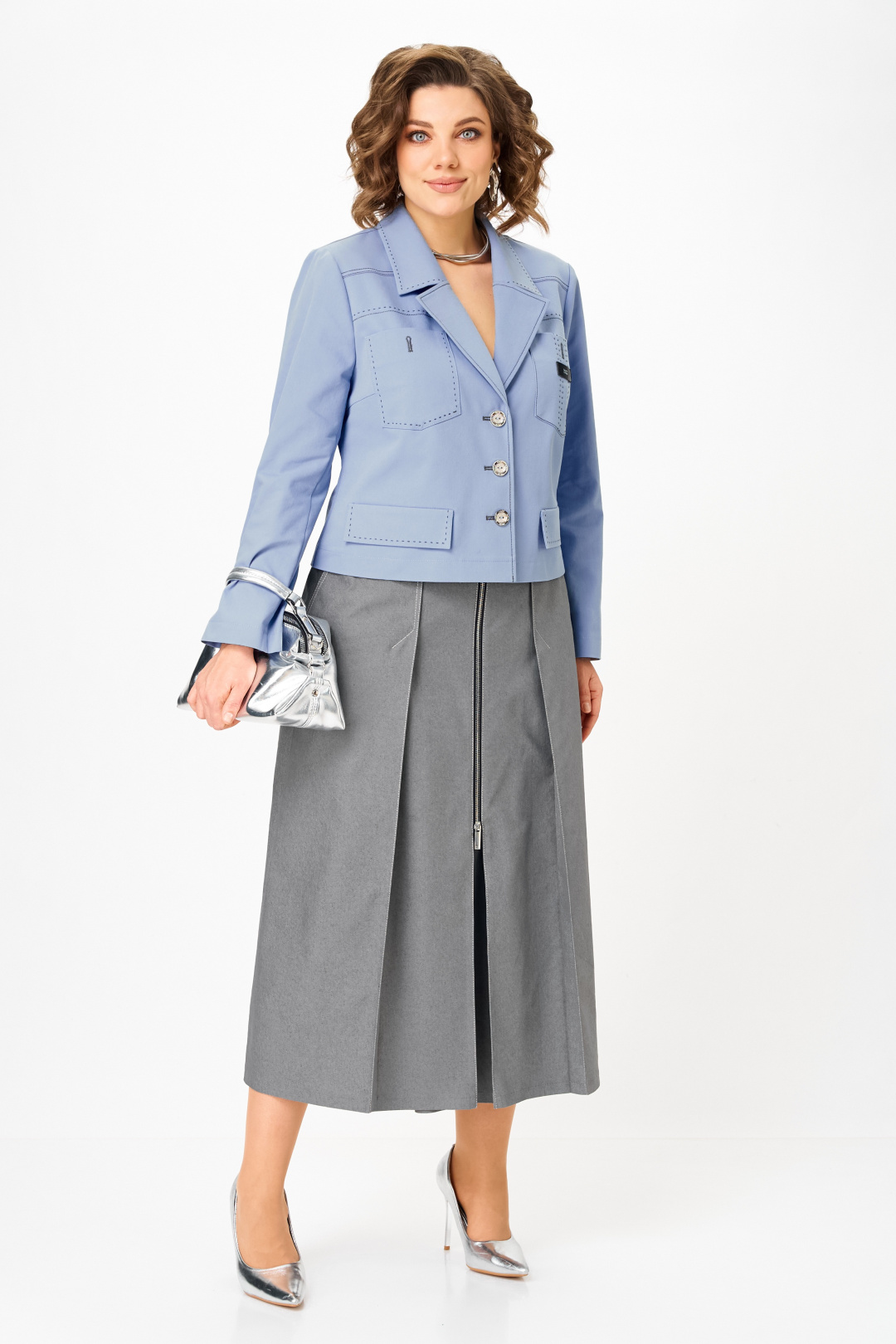 Костюм AiraStyle 24139 серо-голубой