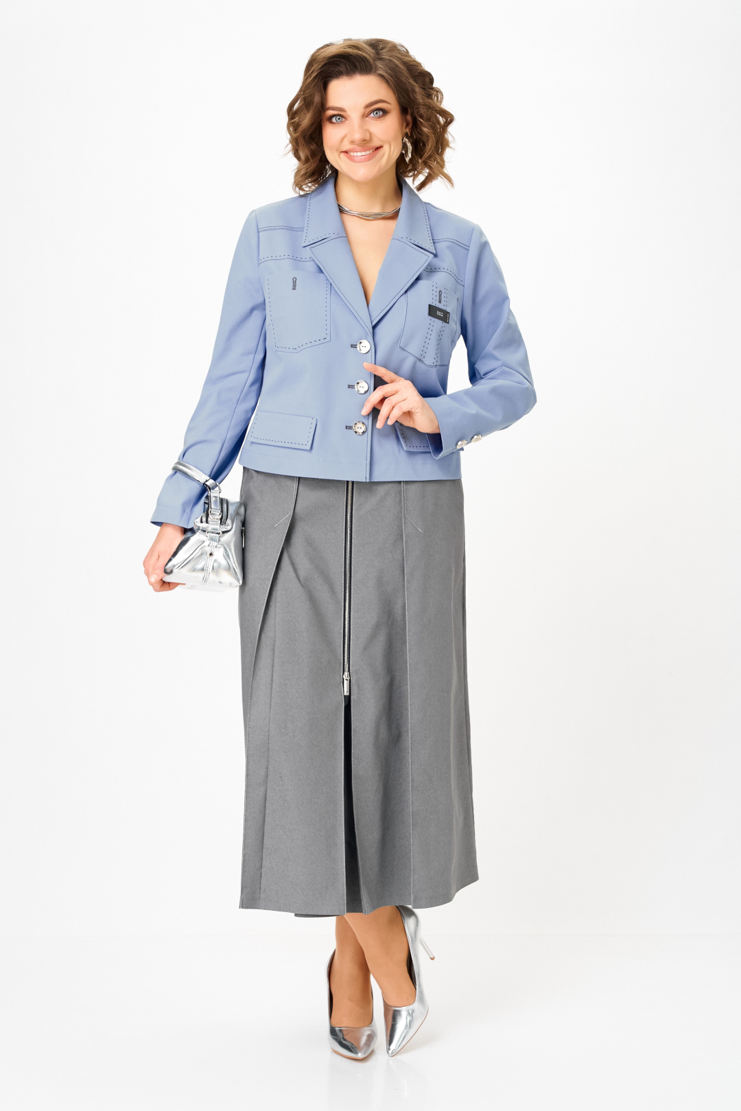 Костюм AiraStyle 24139 серо-голубой