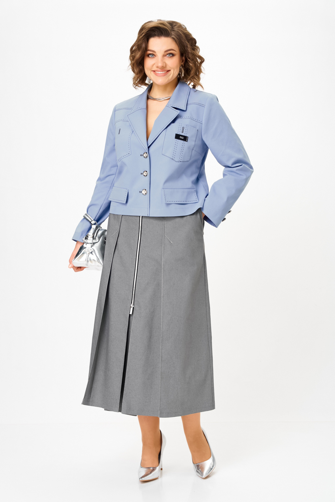 Костюм AiraStyle 24139 серо-голубой