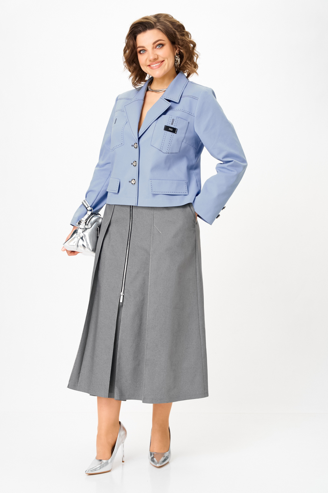 Костюм AiraStyle 24139 серо-голубой