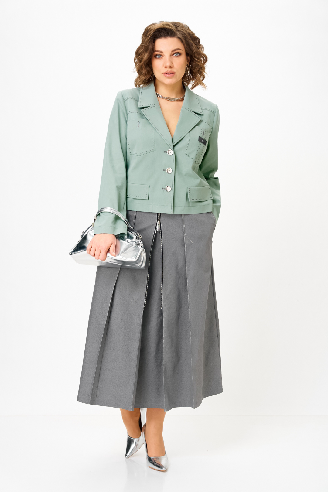 Костюм AiraStyle 24139 серо-зеленый