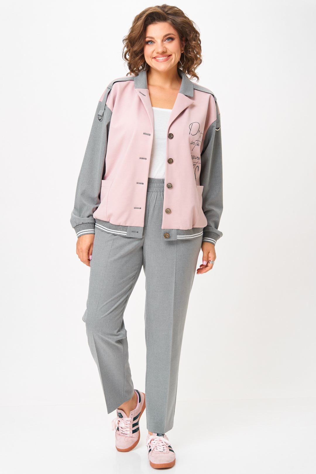 Костюм AiraStyle 24231 серый + пудра - фото 2