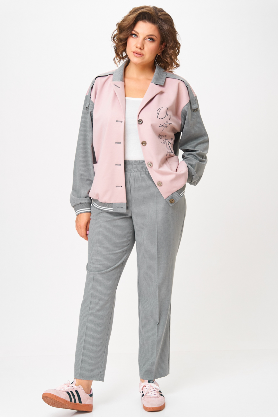 Костюм AiraStyle 24231 серый + пудра