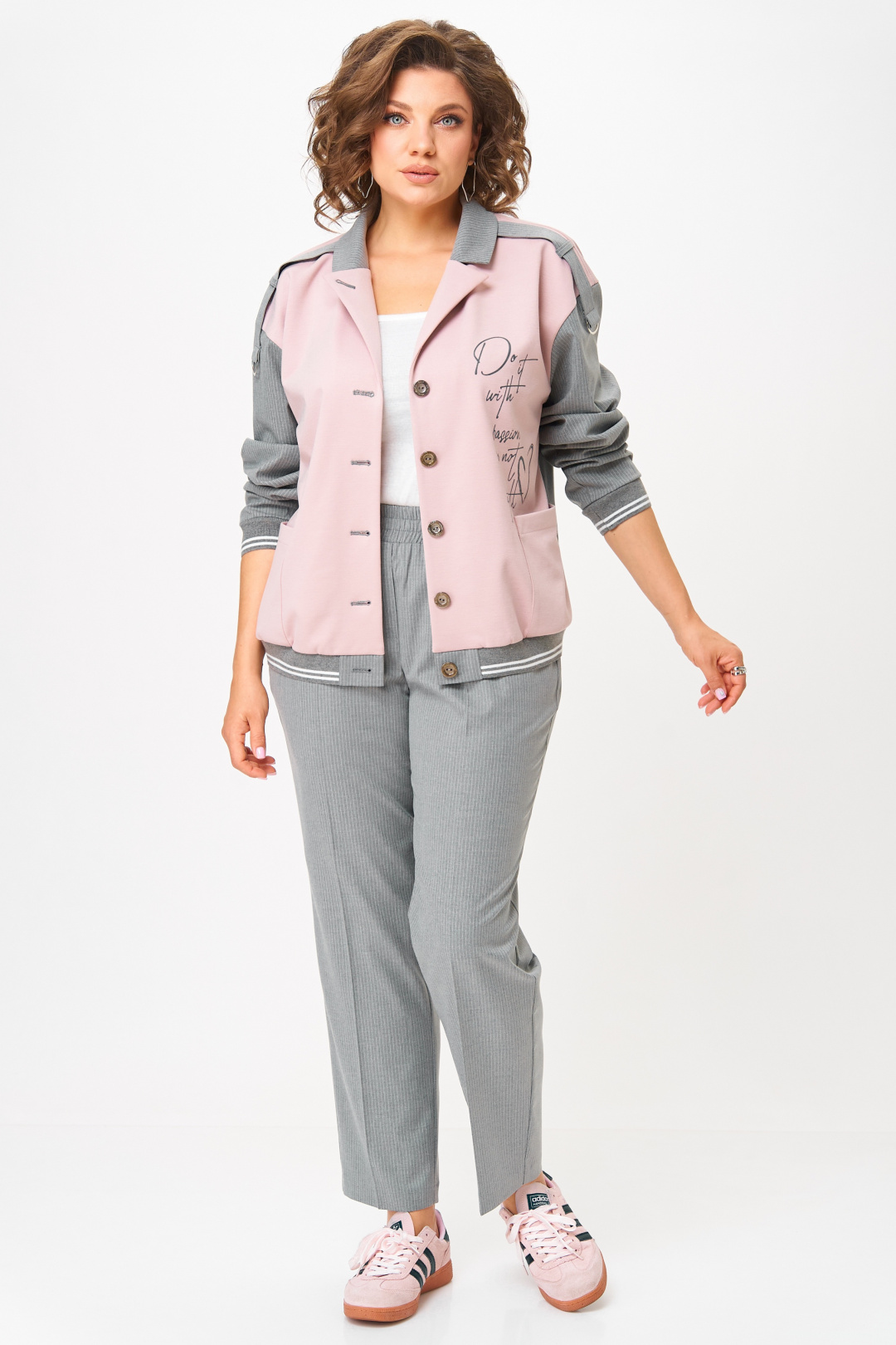 Костюм AiraStyle 24231 серый + пудра