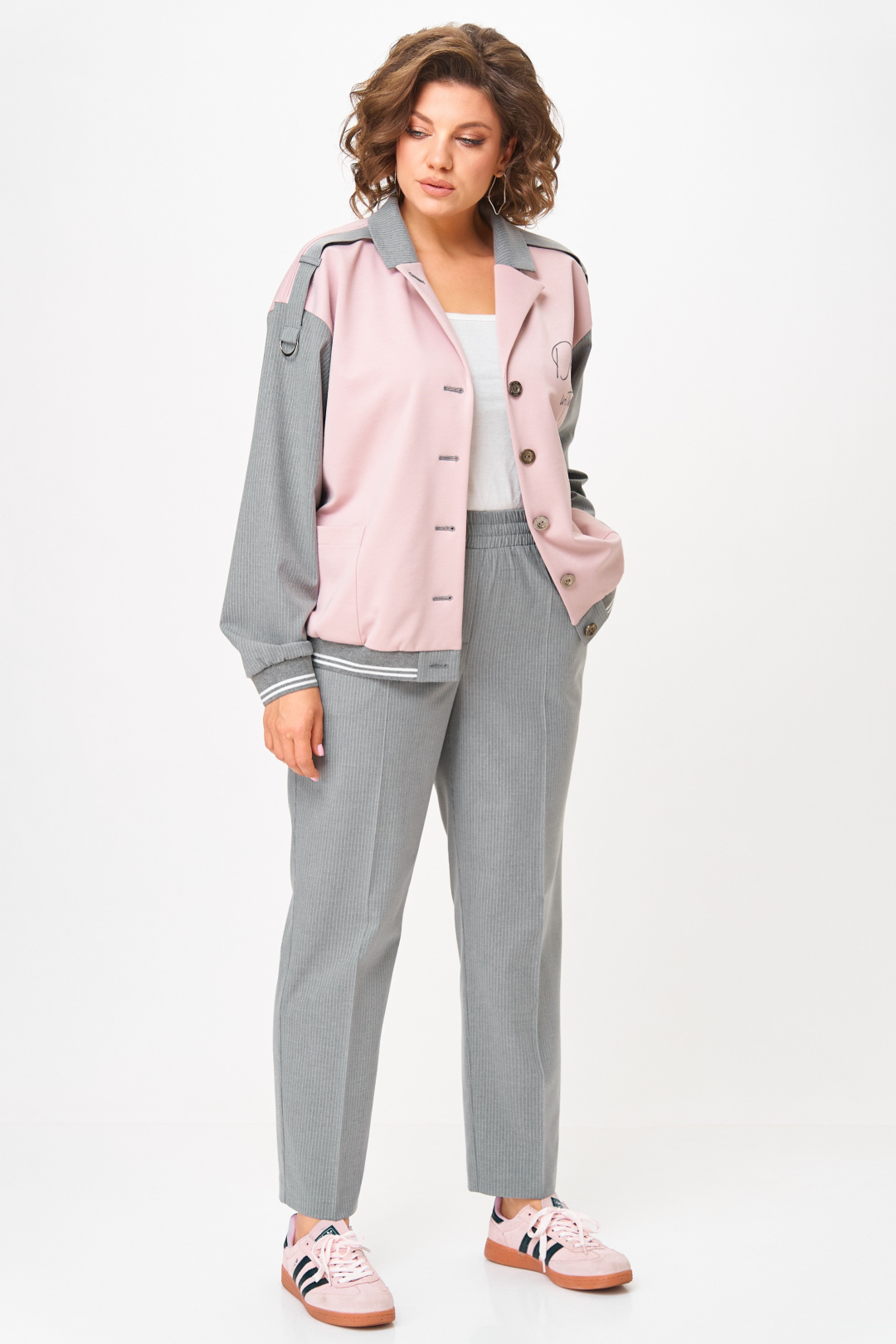 Костюм AiraStyle 24231 серый + пудра