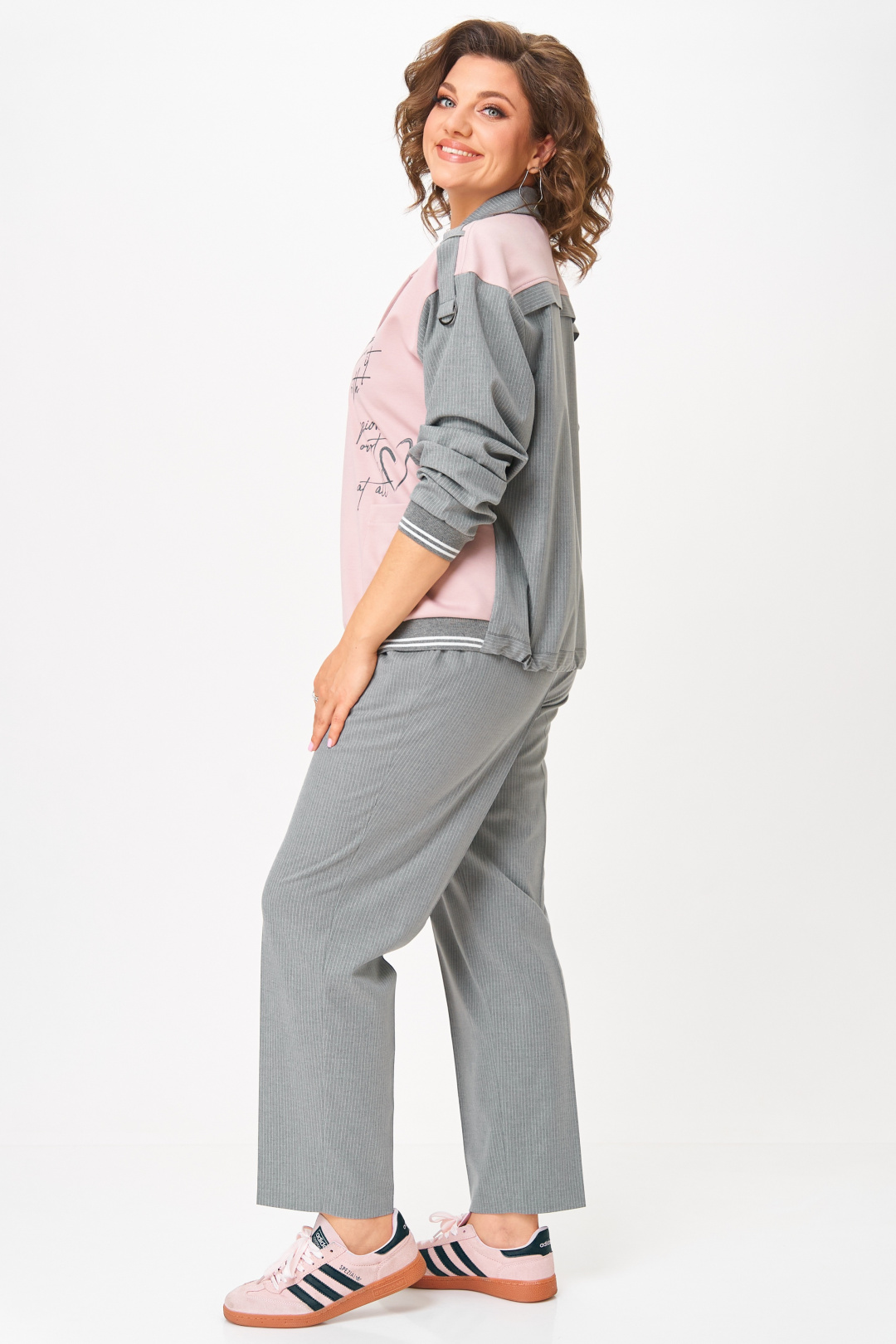 Костюм AiraStyle 24231 серый + пудра