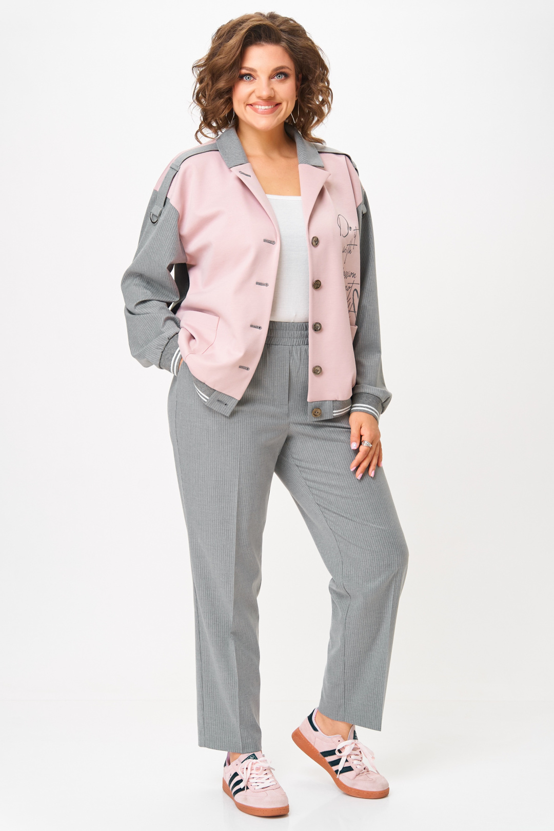 Костюм AiraStyle 24231 серый + пудра
