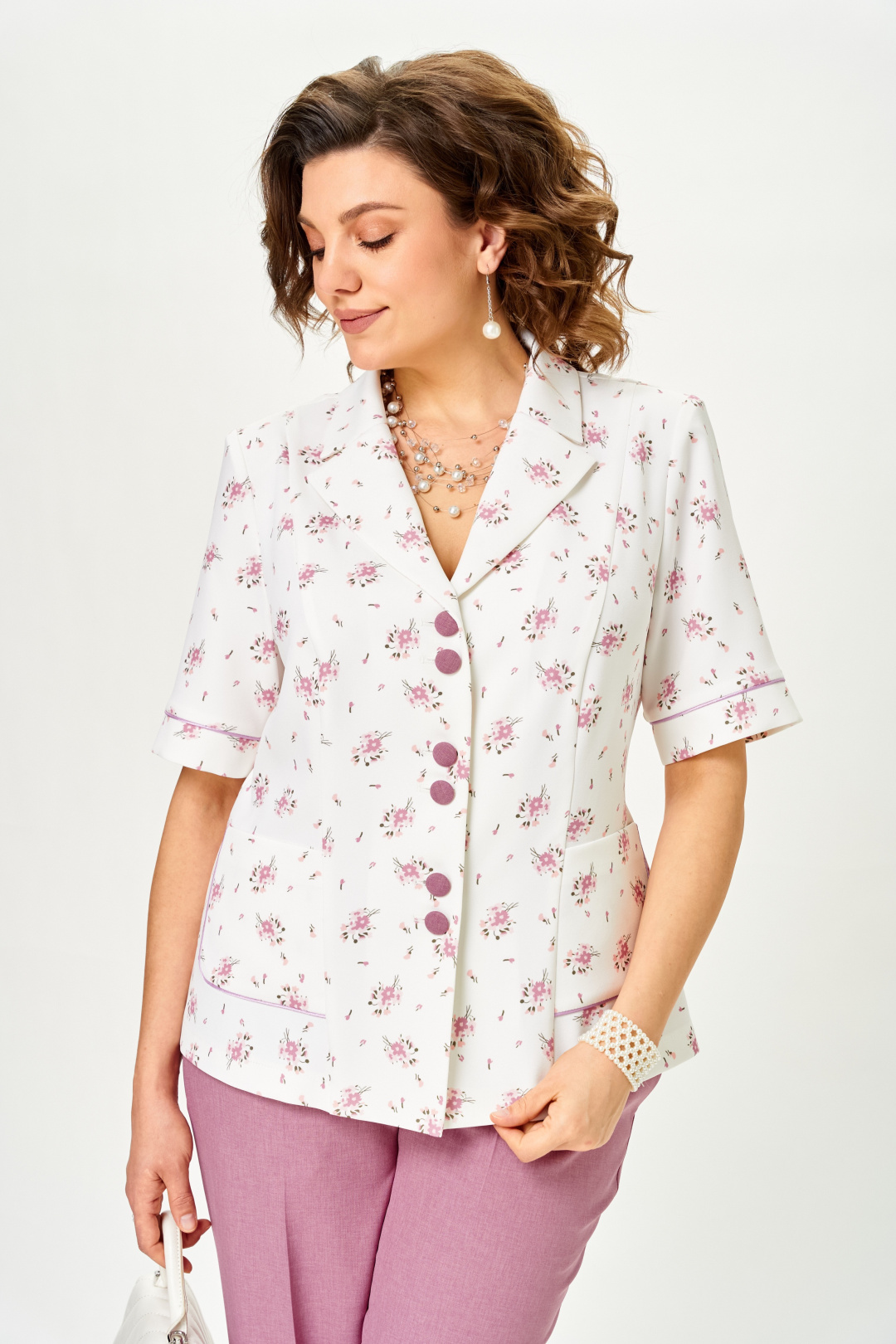 Костюм AiraStyle 24252 пыльная роза + белый