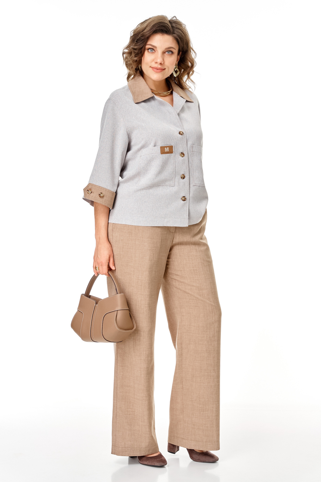 Костюм AiraStyle 24255 серо-бежевый