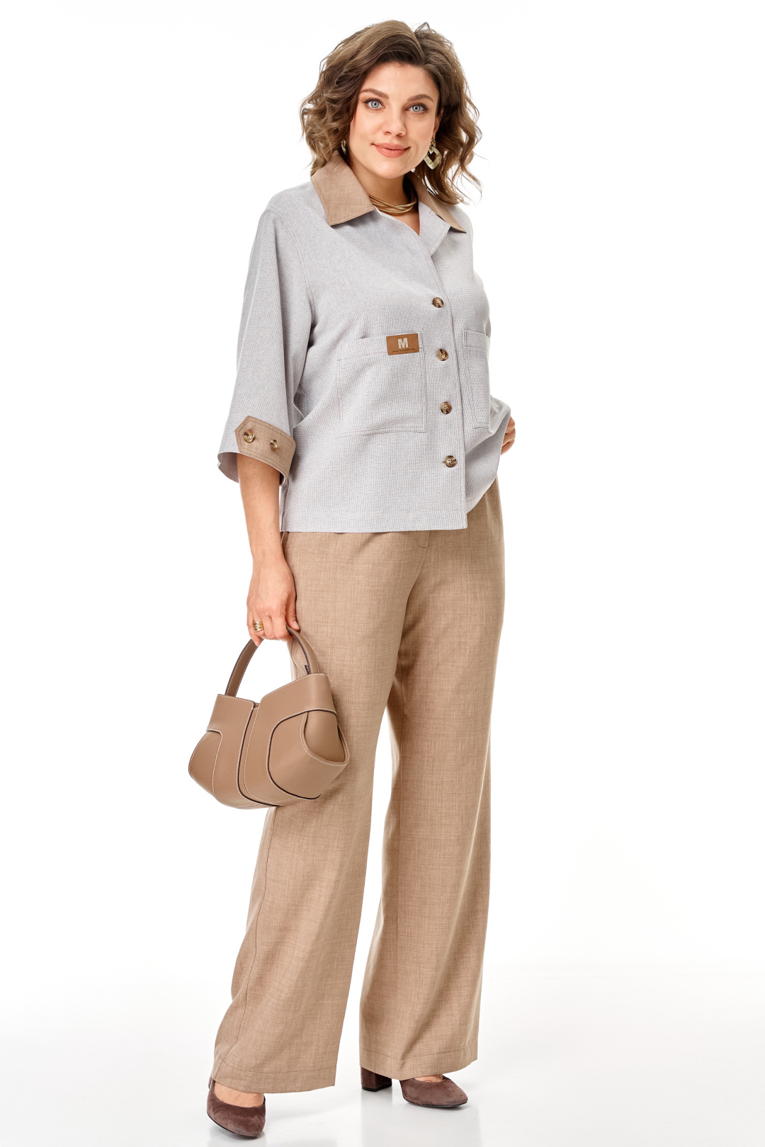 Костюм AiraStyle 24255 серо-бежевый