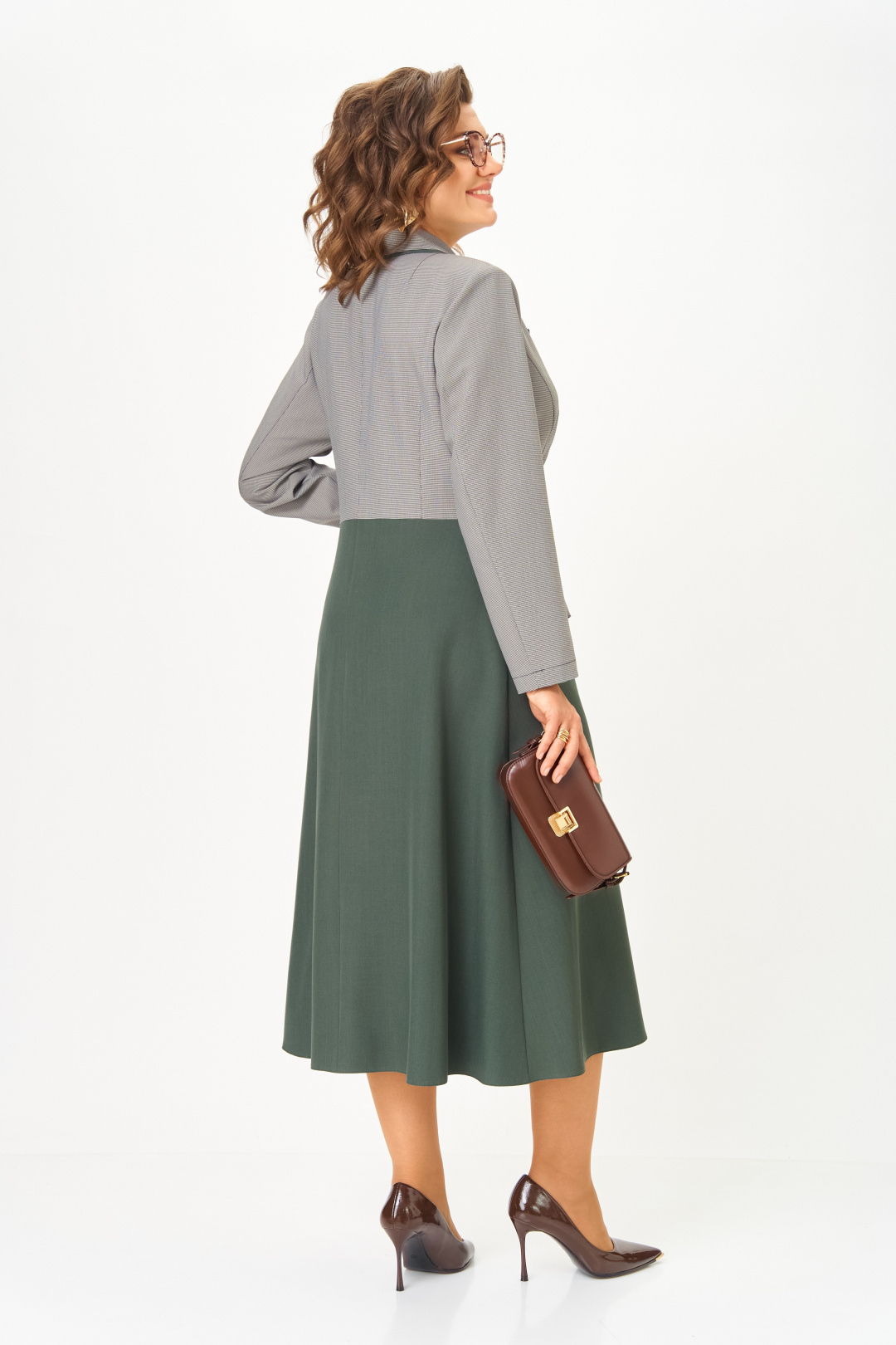 Платье AiraStyle 24431 серо-зеленый - фото 3