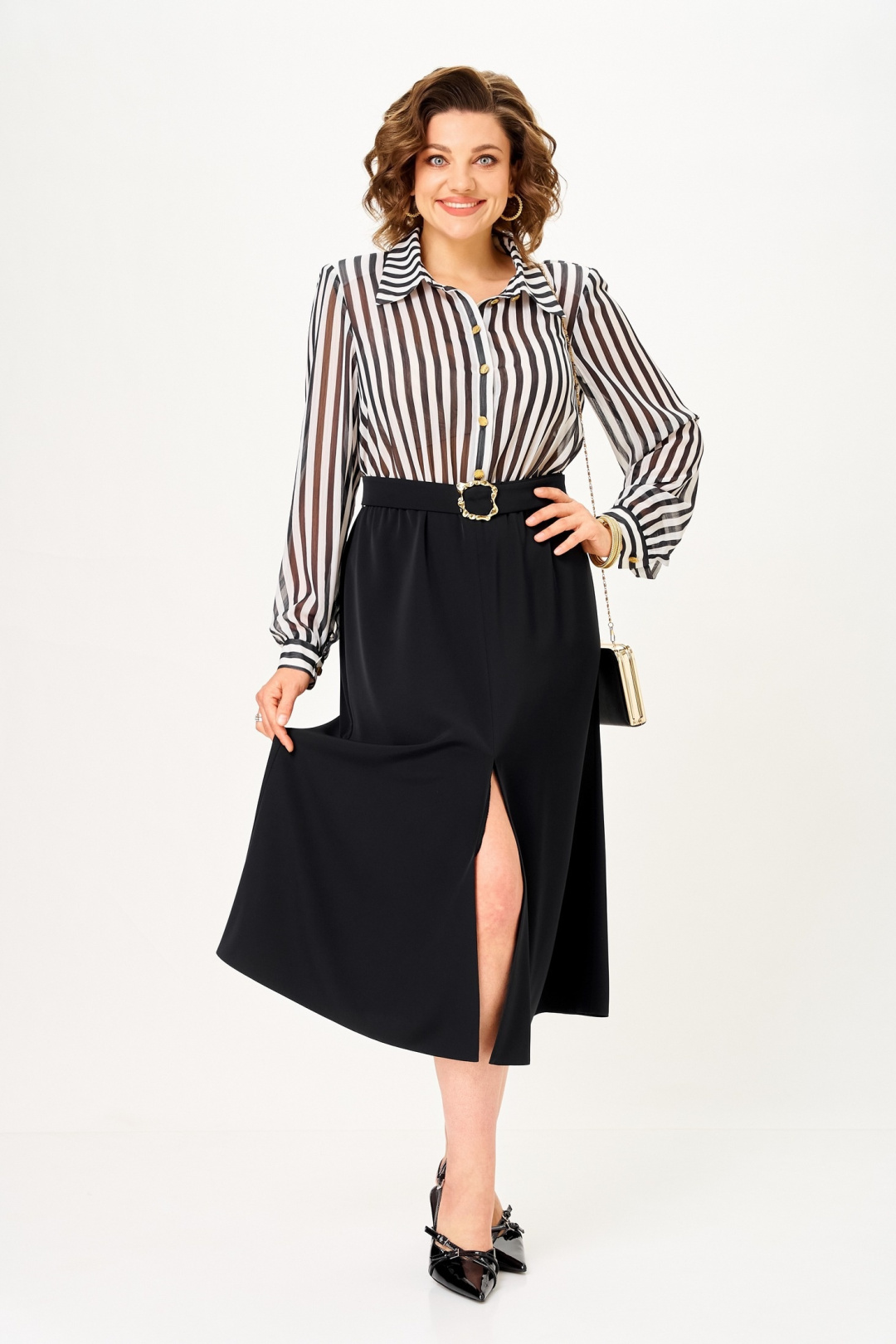 Платье AiraStyle 24435 полоска + черный