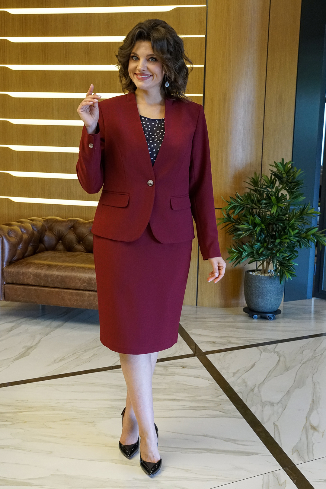 Костюм AlaniCollection 1872 бордо - фото 1