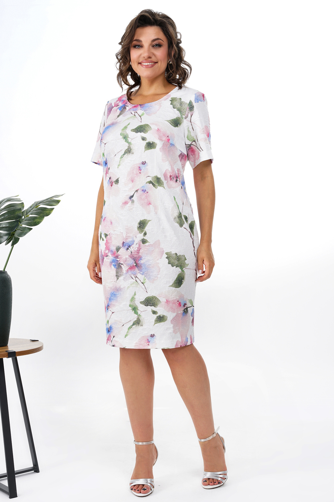 Платье AlaniCollection 2352 молоко+цветы