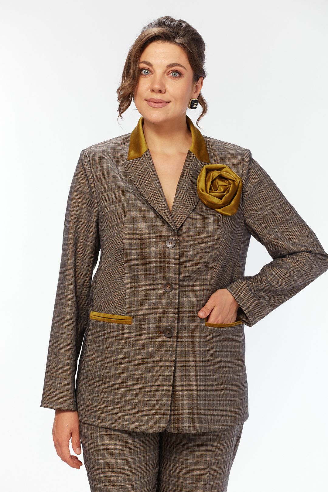 Костюм AlaniCollection 2410 коричневая клетка