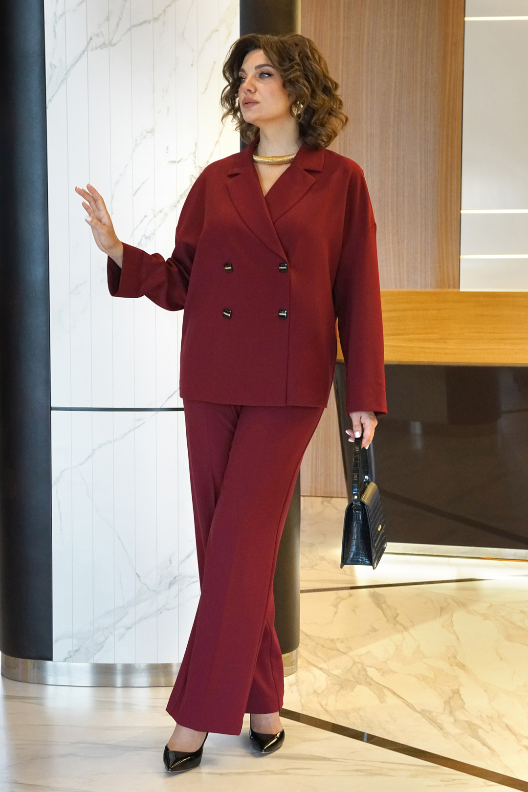 Костюм AlaniCollection 2437 бордо - фото 1