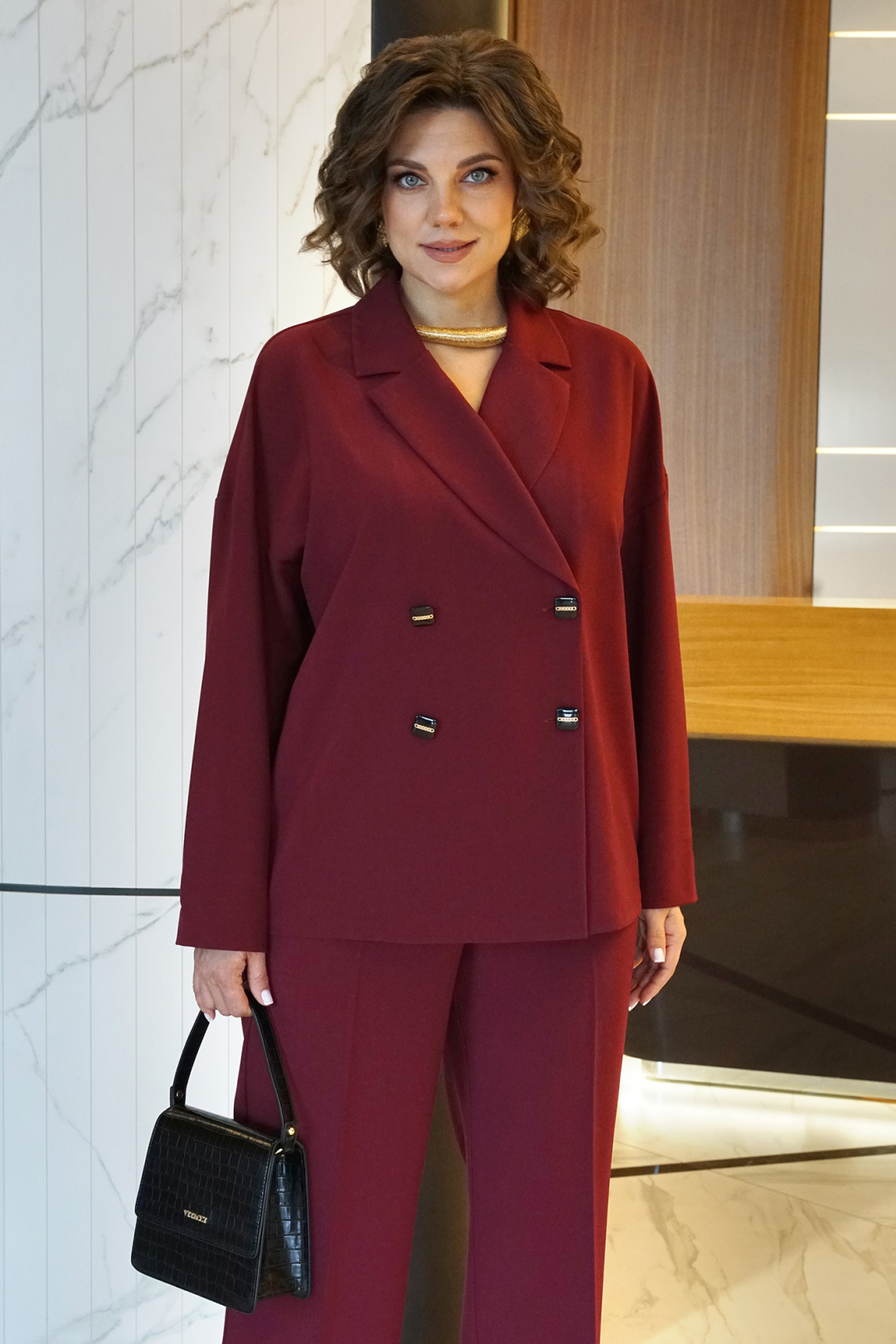 Костюм AlaniCollection 2437 бордо - фото 2