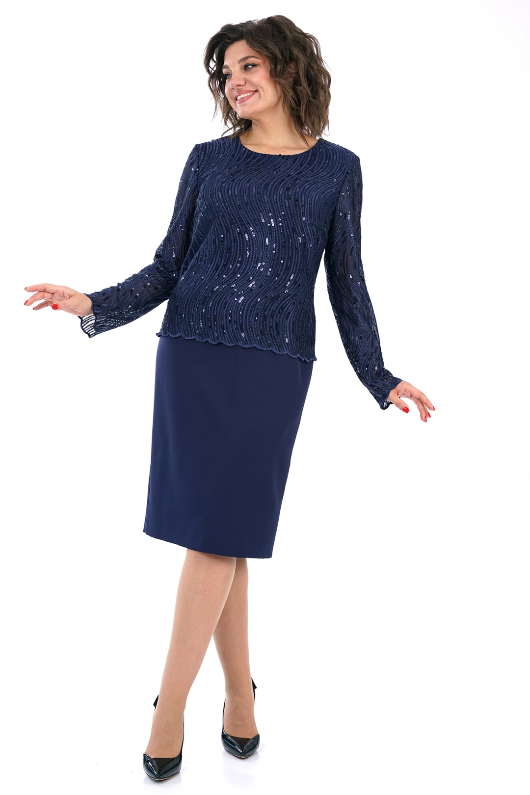 Платье AlaniCollection 2458 синий - фото 3