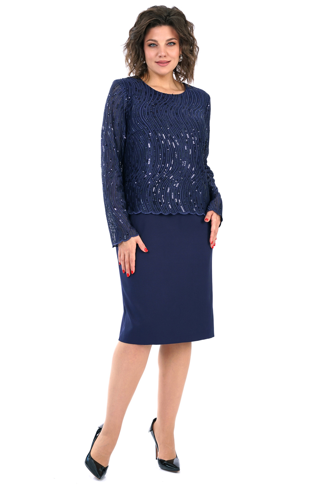 Платье AlaniCollection 2458 синий - фото 4