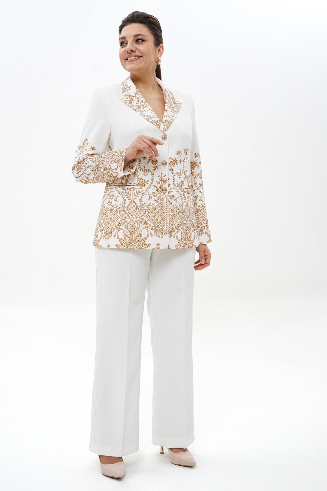 Костюм AlaniCollection 2496 молоко + золото - фото 3