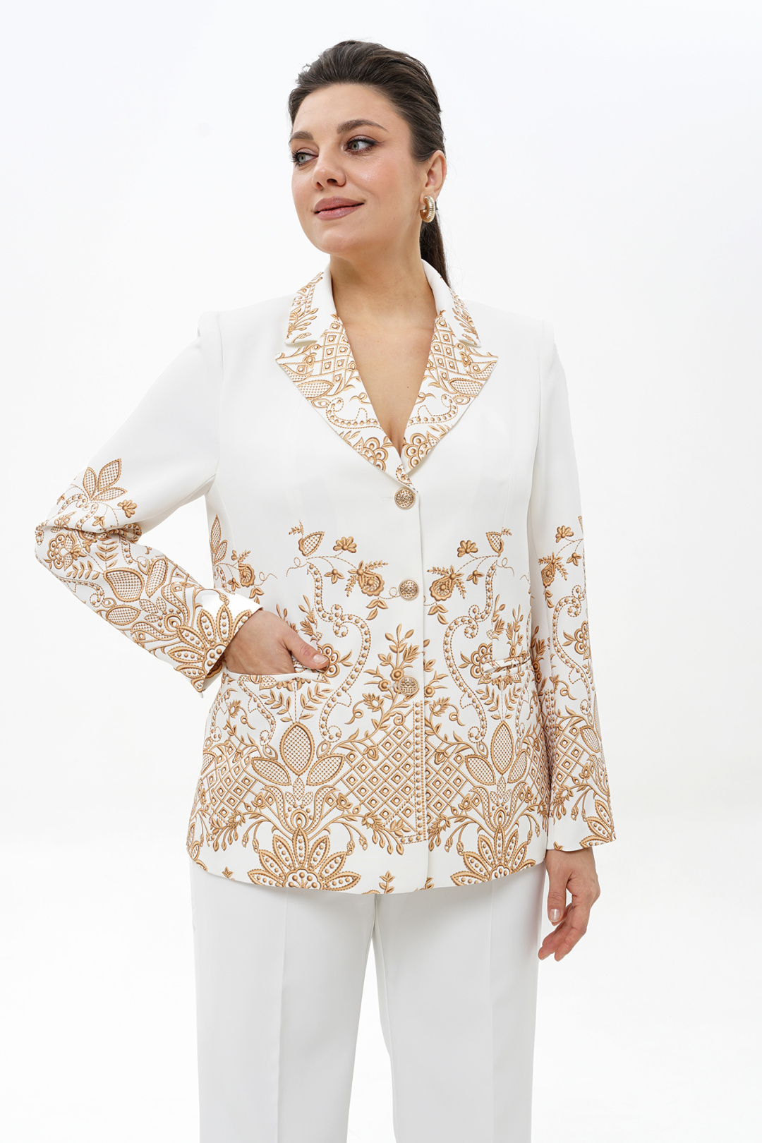Костюм AlaniCollection 2496 молоко + золото - фото 4