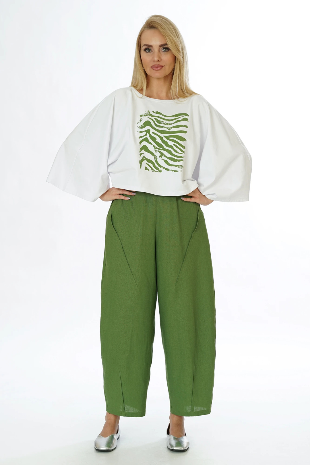 Костюм AlaniCollection 2565 молоко+зелень