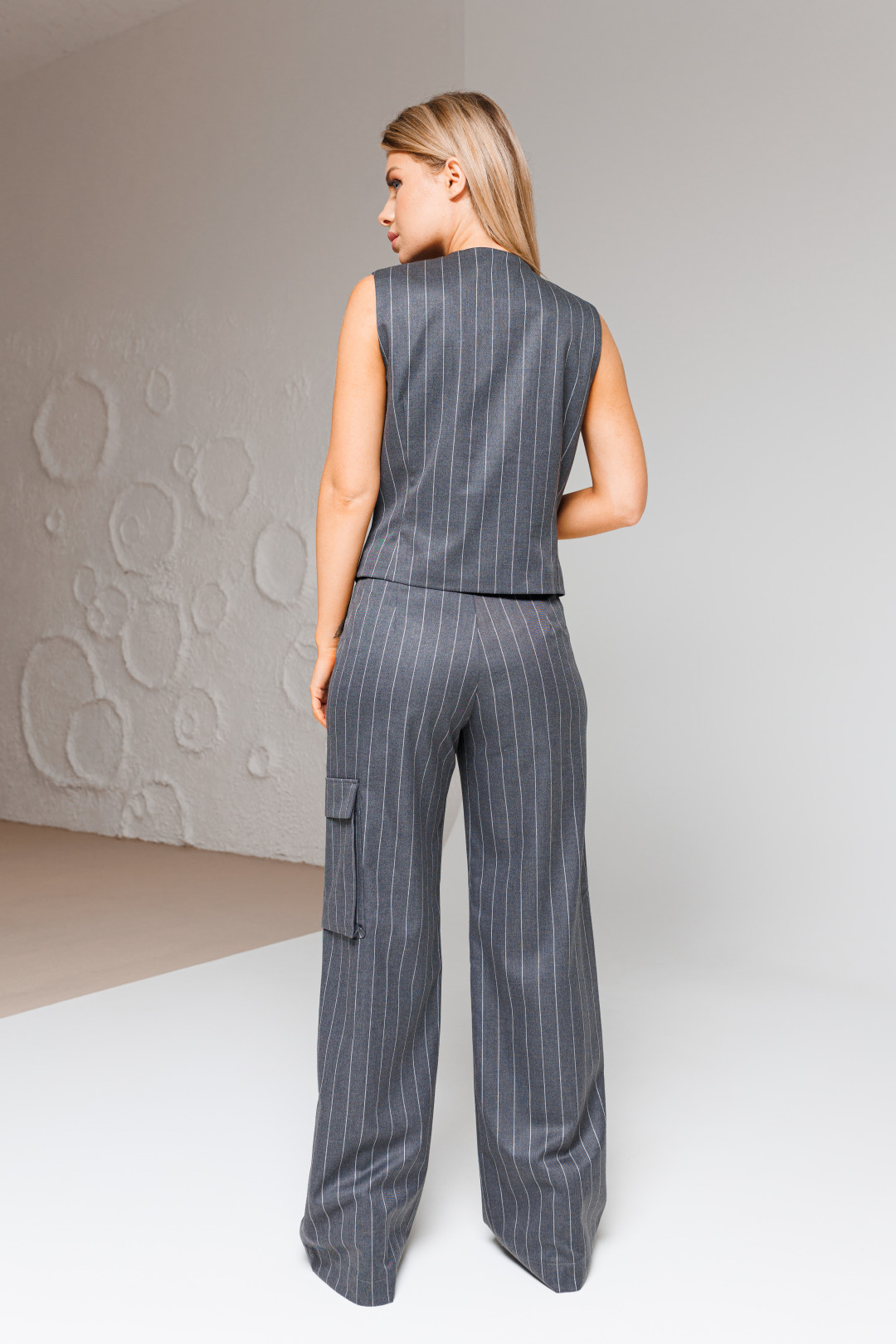 Костюм Ambera style 2053 серый полоска - фото 4