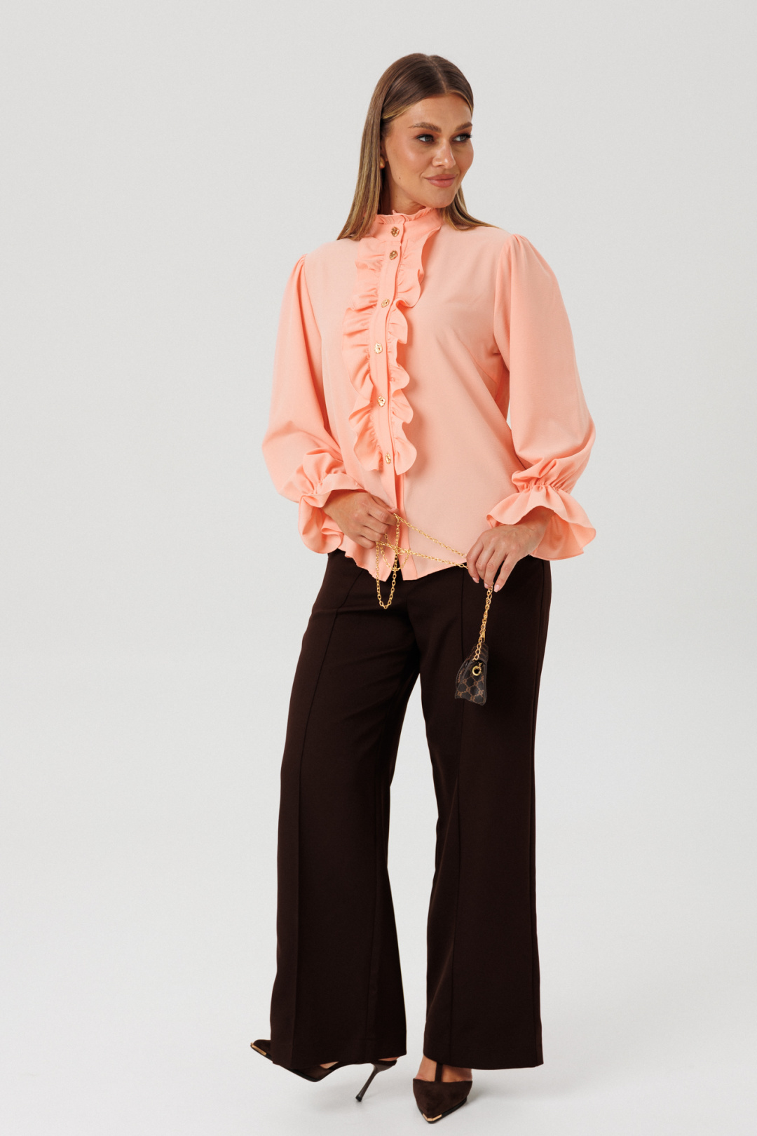 Костюм Ambera style 2183 персик + шоколад