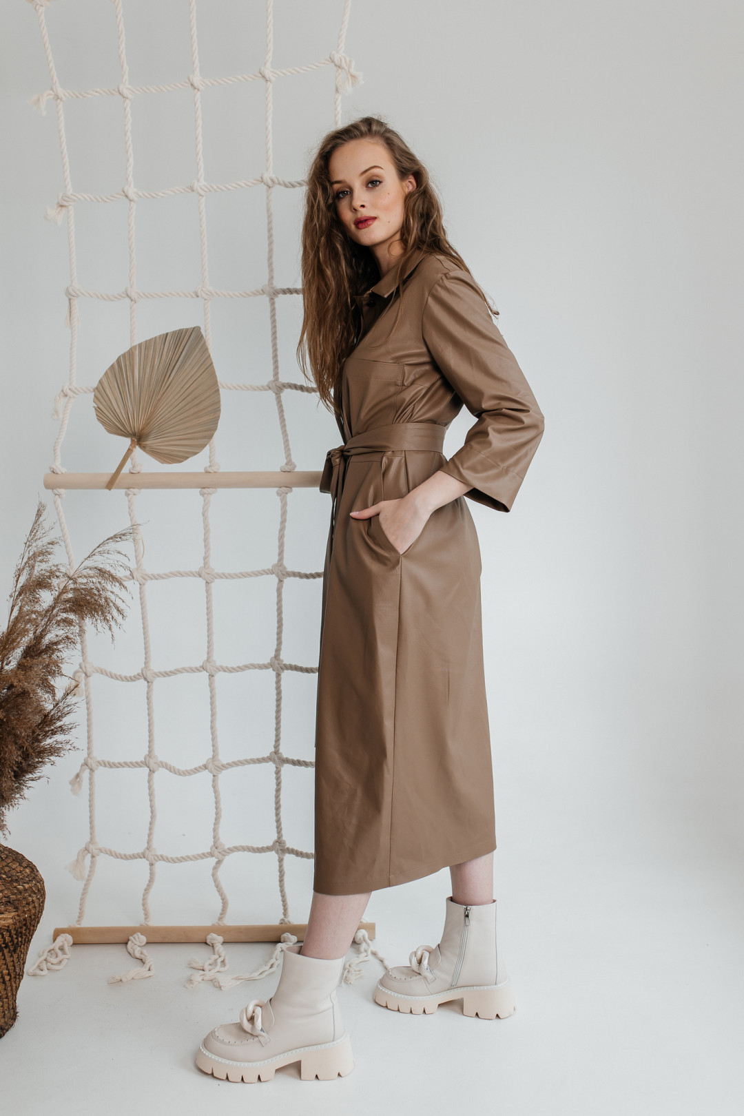 Платье Amori 9606-3 кофе