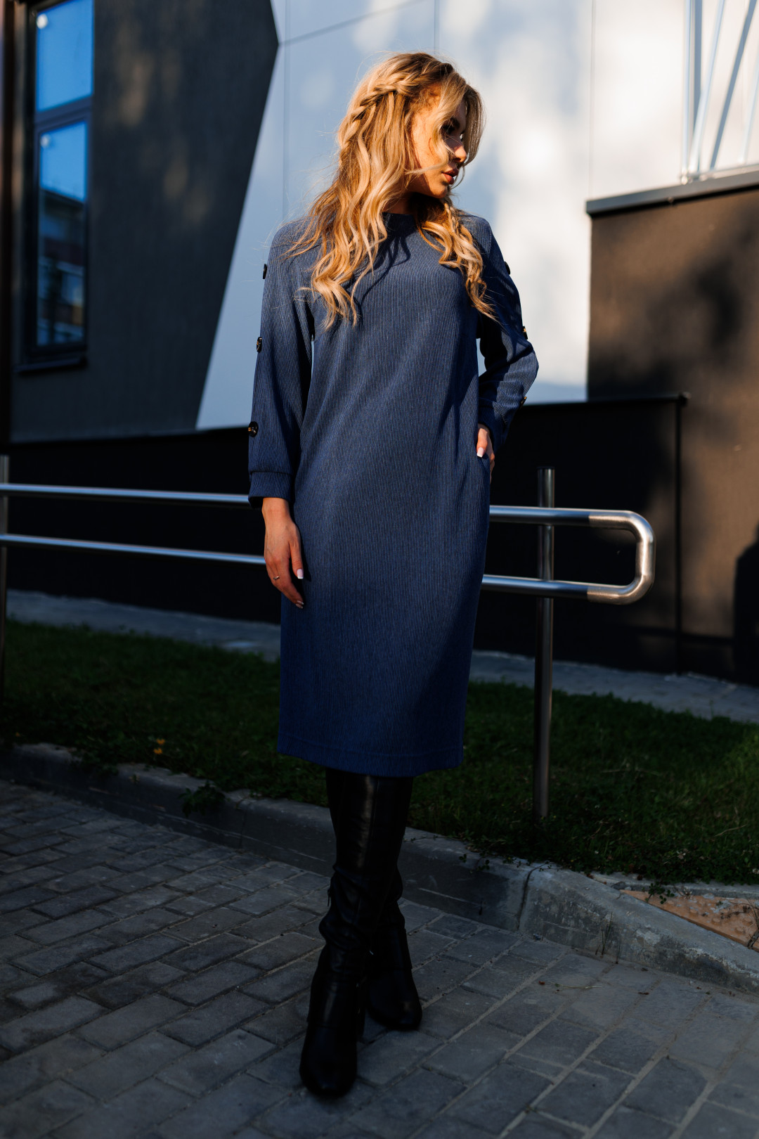 Платье Amori 9618 джинсовый - фото 1