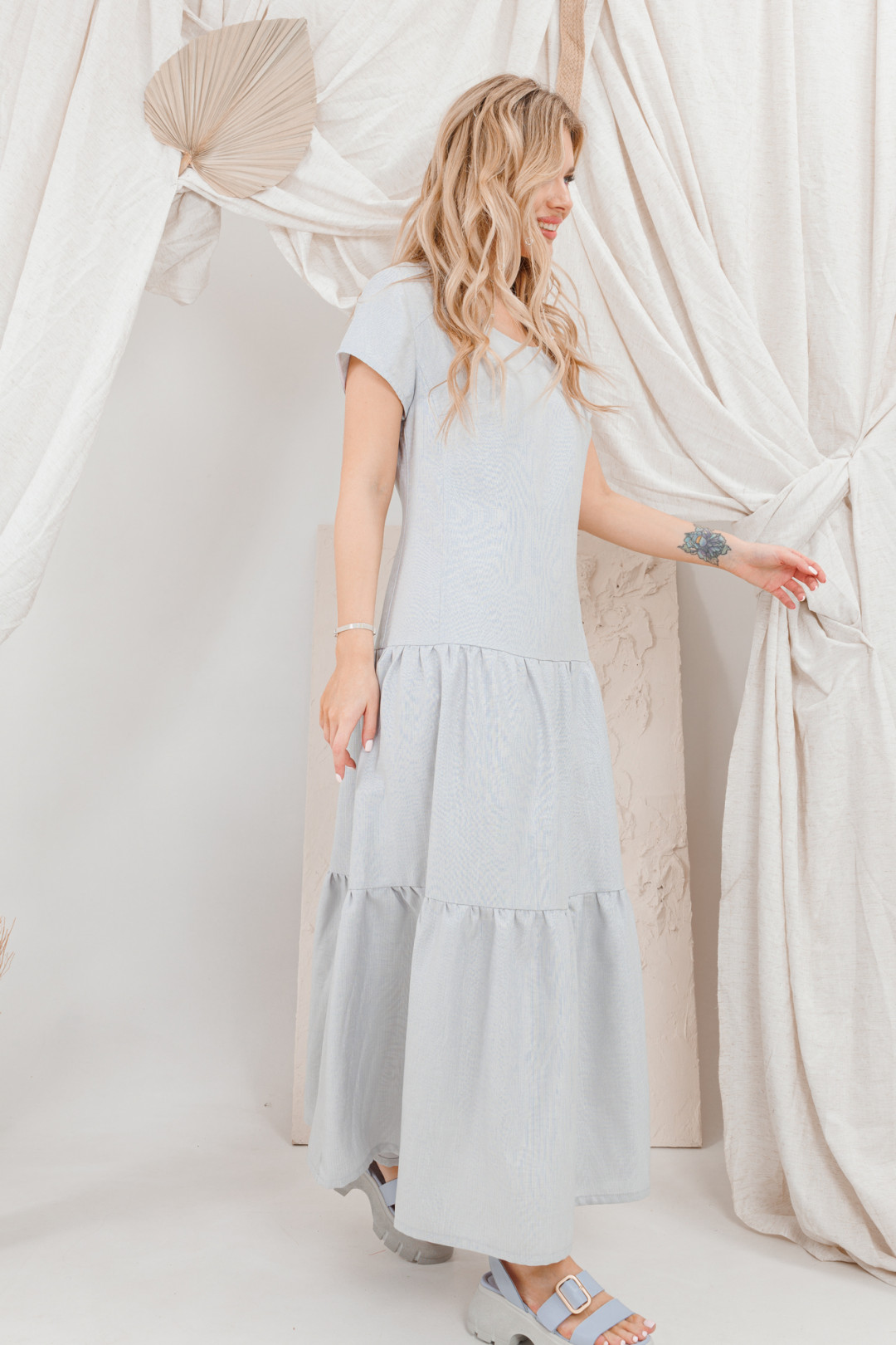 Платье Amori 9656 светло-серый - фото 3