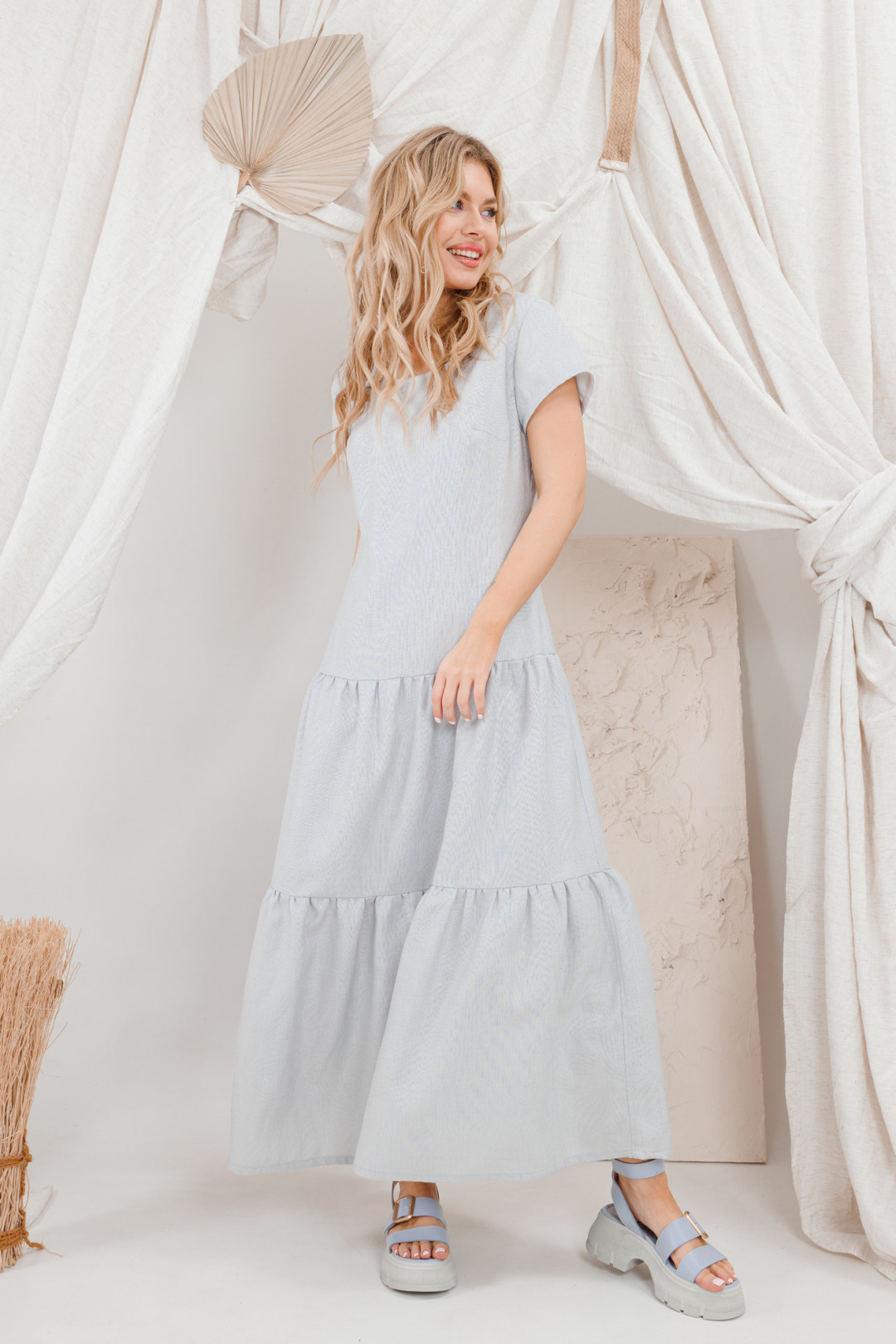 Платье Amori 9656 светло-серый - фото 4